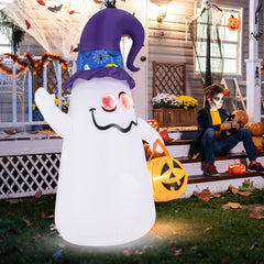 6 Ft Halloween Inflatables Cute Ghost with Dimming Infinity Mirror Light