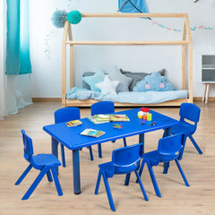 6 Pack Kids Stackable Classroom Chairs in Blue, Ages 3 to 8