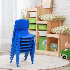 6 Pack Kids Stackable Classroom Chairs in Blue, Ages 3 to 8