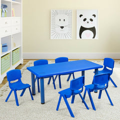 6 Pack Kids Stackable Classroom Chairs in Blue, Ages 3 to 8