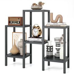 6-Tier Plastic Modular Storage Shelves for Living Room and Kitchen-Gray