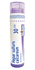 Boiron Hepar sulphuris calcareum 30ch,Homeopathic medicine. Each tube contains 4 g (approximately 80 pellets)