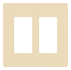 Lutron Claro 2 Gang Decorator/Rocker Wallplate, Gloss | CW-2-IV | Ivory