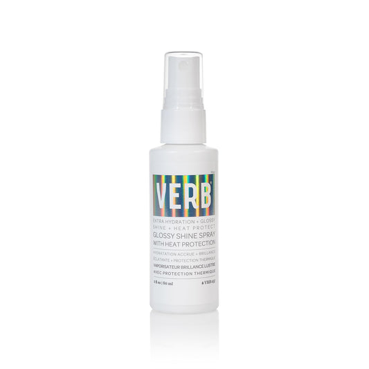 VERB Glossy Shine Spray, 2 fl oz - Moisturizing Heat Protection Hair Spray - Adds High Shine and Primes for Styling - Vegan, No Parabens or Harmful Sulphates