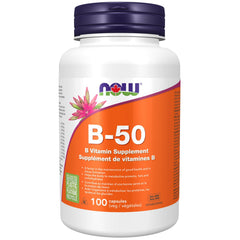 NOW Supplements, Vitamin B-50 mg, Energy Production, Nervous System Health, 100 Veg Capsules