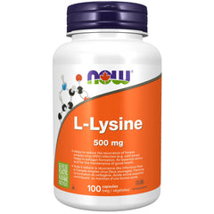 NOW Supplements, L-Lysine (L-Lysine Monohydrochloride) 500 mg, Amino Acid, 100 Veg Capsules