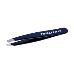 Tweezerman Exclusive Evening Blue Mini Slant Tweezer - Tweezers for Eyebrows, Travel Tweezers for Eyebrows, Facial Hair, Ingrown Hair