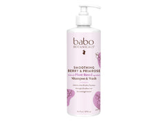 Babo Botanicals Smoothing Shampoo and Wash, Berry Primrose, 16 Fluid Ounce