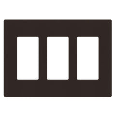ENERLITES Screwless Decorator Wall Plate Child Safe Outlet Cover, Size 3-Gang 4.68" H x 6.53" L, Unbreakable Polycarbonate Thermoplastic, SI8833-BR, Glossy, Brown