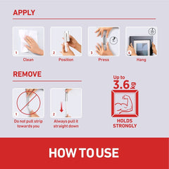 Command Wire Back Picture Hanger 17048-EF, White, 1 Hanger, 4 Large Strips, 4 Mini Strips