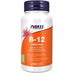 NOW Supplements, Vitamin B-12 1,000 mcg with Folic Acid, Nervous System Health, 250 Chewable Lozenges