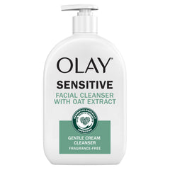 Olay Sensitive Facial Cleanser with Oat Extract Gentle Cream Cleanser, 473mL (16 fl oz)
