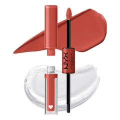 NYX PROFESSIONAL MAKEUP, Shine Loud, High shine lip color, 16HR wear, Vegan Formula - AMBITION STATEMENT (Warm Peach Brown)
