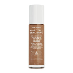 Marcelle Skincaring 2-in-1 Soothing Foundation + Concealer, Golden Tan, with Hyaluronic Acid, Medium Coverage, Matte Finish, Oil-Free, Cruelty-Free, Fragrance-Free, Hypoallergenic, 30 mL