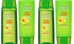 Garnier Fructis Sleek & Shine 2 Shampoo + 2 Conditioner 3 oz Travel Personal Size