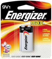 Energizer Max Alkaline Battery 9 Volt 1 Each (Pack of 10)