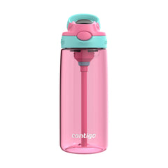 Contigo Kids Aubrey Straw Water Bottle with Leak-Proof Lid, BPA-Free Plastic, Dishwasher Safe, Azalea Jade Vine, 20 oz (591 mL)