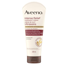 Aveeno Intense Relief Overnight Cream - Shea Butter, Colloidal Oat - Dry Skin Lotion- Fragrance Free, 208 mL