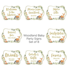 Kate Aspen Woodland Baby Shower, One Size, Décor Sign Kit (Set of 8)