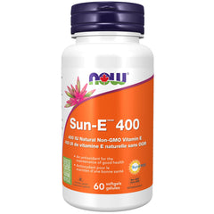 NOW Supplements, Sun-E 400 IU with d-alpha Tocopherol from Non-GMO Sunflower Oil, 60 Softgels
