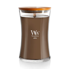 WoodWick Large Hourglass Scented Candle Humidor - Premium Soy-Paraffin Blend Wax Pluswick Innovation Wood Wick Long Lasting Fragrance and Iconic Design
