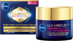 NIVEA LUMINOUS630 Dark Spot Solution Even Tone Face Cream for All Skin Types, Dark Spot Cream for Face Reduces Appearance of Dark Spots, Hyaluronic Acid Moisturizer, Dermatological Skin Care, 50mL