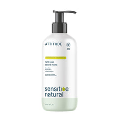 ATTITUDE Hand Soap for Sensitive Skin with Oat, Made in Canada, EWG Verified, Dermatologically Tested, Vegan, Fresh Apple, 473 mL