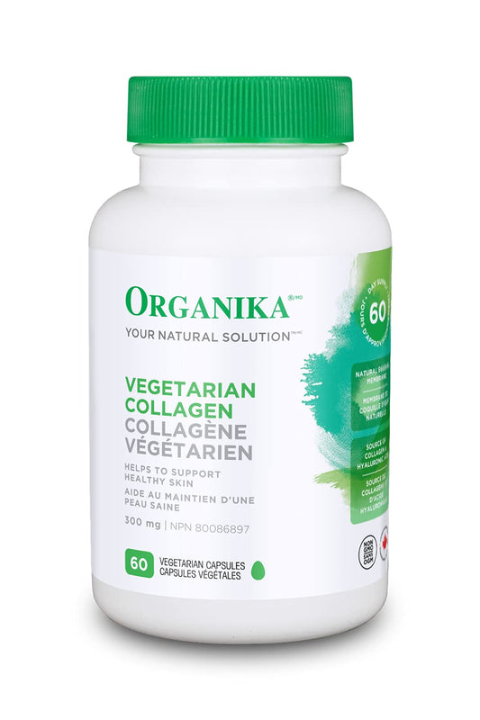 Organika Canadian-Made Vegetarian Collagen - Sourced From Natural Eggshell Membrane | For Healthier Skin, Hair, Nails and Joints - 60vcaps