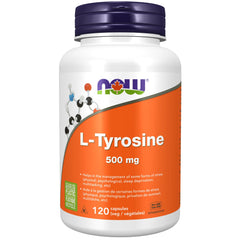 NOW Supplements, L-Tyrosine 500 mg, Supports Mental Alertness, Neurotransmitter Support, 120 Capsules