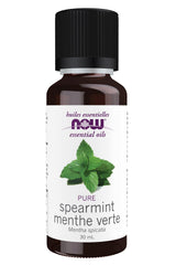 NOW Essential Oils, Spearmint Oil, Stimulating Aromatherapy Scent, Steam Distilled, 100% Pure, Vegan, Child Resistant Cap, 30mL