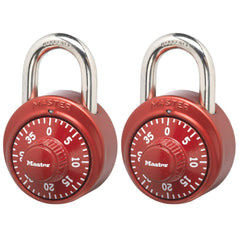 Master Lock 1530T Combination Padlock, Bright Metallic, 2-Pack