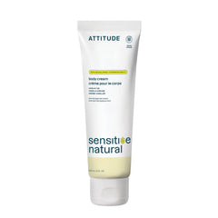 ATTITUDE Body Cream for Sensitive Skin with Oat, Made in Canada, EWG Verified, Dermatologically Tested, Vegan, Vanilla Cream, 240 mL