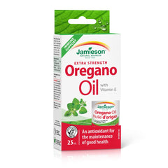 Jamieson Oregano Oil Liquid, with Vitamin E. Supports Immune Health, Antioxidant, Gluten-Free, Lactose-Free, 25 mL, Proudly Canadian
