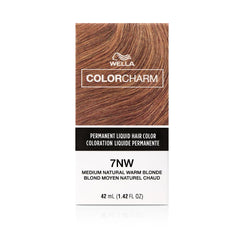 WELLA Color Charm Permanent Liquid Hair Color for Gray Coverage, 7NW Med Natural Warm Blonde