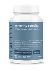 HEAL + CO. Immunity Complex – Vitamin C, Zinc & 4 Herbal Extracts including Echinacea, Ginseng, Reishi and Astragalus – Complete Immune System Support – 120 Vegan Capsules