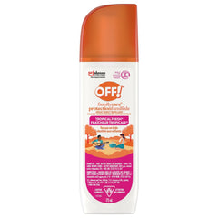 OFF FamilyCare Insect and Mosquito Repellent Spray, Ideal Camping, Hiking, and Hunting Essentials, Bug Spray Safe on Outer Surfaces of Clothing, Tropical Scent, 175 mL, (Packaging May Vary)
