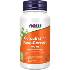 NOW Supplements, CurcuBrain 400 mg with Longvida Optimized Curcumin, 50 Veg Capsules