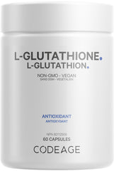 Codeage Liposomal Glutathione 500mg - Antioxidant Complex - Setria Reduced L-Glutathione Supplement - Vegan, Non-GMO - 60 Capsules