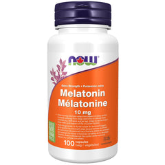NOW Supplements, Melatonin, Extra Strength 10 mg, Free Radical Scavenger, Healthy Sleep Cycle, 100 Veg Capsules