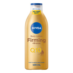 NIVEA Q10 Firming + Glow Body Lotion | Firmer-Feeling Skin | Gradual Tanning Lotion without sun exposure |Firming Body Lotion | Daily Moisturizer | For all skin types | 400mL