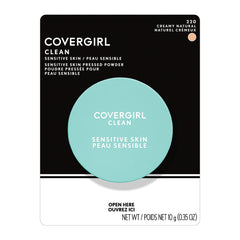 COVERGIRL - Clean Sensitive Pressed Powder, noncomedogenic sensitive formula, free of fragrance, gentle, fresh finish that lasts, 100% Cruelty-Free