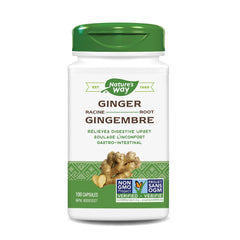 Nature's Way Ginger Root – Traditional Digestive Support Supplement - Used in Herbal Medicine to Help Relieve Digestive Upset – Vegan and Non-GMO, 100 Capsules