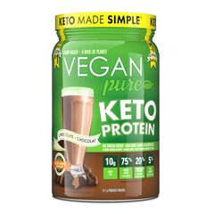 Keto Protein Powder with 10g MCT Per Scoop, Dairy & Sugar Free, 1g Net Carb, Helps Ketosis, Chocolate Flavour, Lactose Free, Plant Based Keto Protein Powder by Vegan Pure - 411g