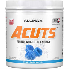 ALLMAX Nutrition AMINOCUTS (ACUTS), Amino-Charged Energy Drink with Taurine, L-Carnitine, Green Coffee Bean Extract, Blue Raspberry - Dye Free