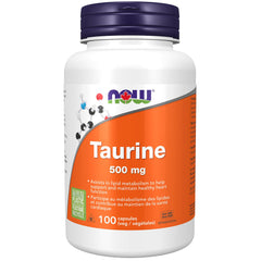 NOW Supplements, Taurine 500 mg, Nervous System Health, Amino Acid, 100 Veg Capsules