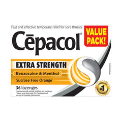 Cepacol® Extra Strength, Sucrose Free, Orange, Sore Throat Lozenges, Value Pack, 36 ct