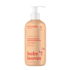 ATTITUDE Baby 2-in-1 Shampoo and Body Wash, Made in Canada, EWG Verified, Dermatologically Tested, Vegan, Orange and Pomegranate, 473 mL