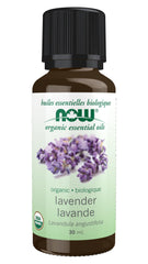 NOW Essential Oils, Organic Lavender Oil, Soothing Aromatherapy Scent, Steam Distilled, 100% Pure, Vegan, Child Resistant Cap, 30mL