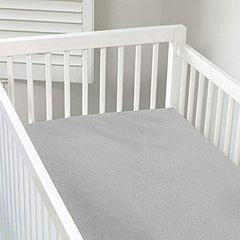 Ben & Noa Percale Fitted Crib Sheet, Grey