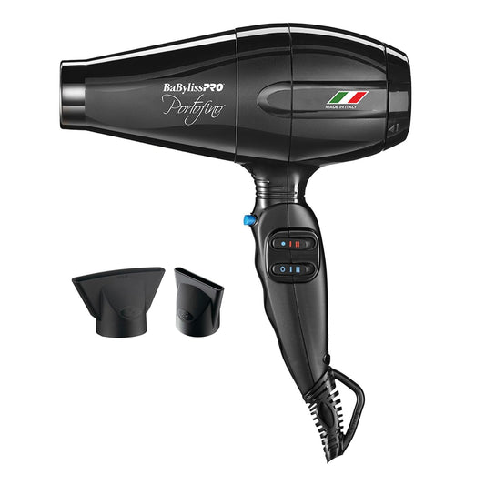 BaBylissPRO Nano Titanium Portofino Ionic Hairdryer with High Performance Italian Motor, 1875 watts Blow Dryer with 2 speed and 3 heat settings